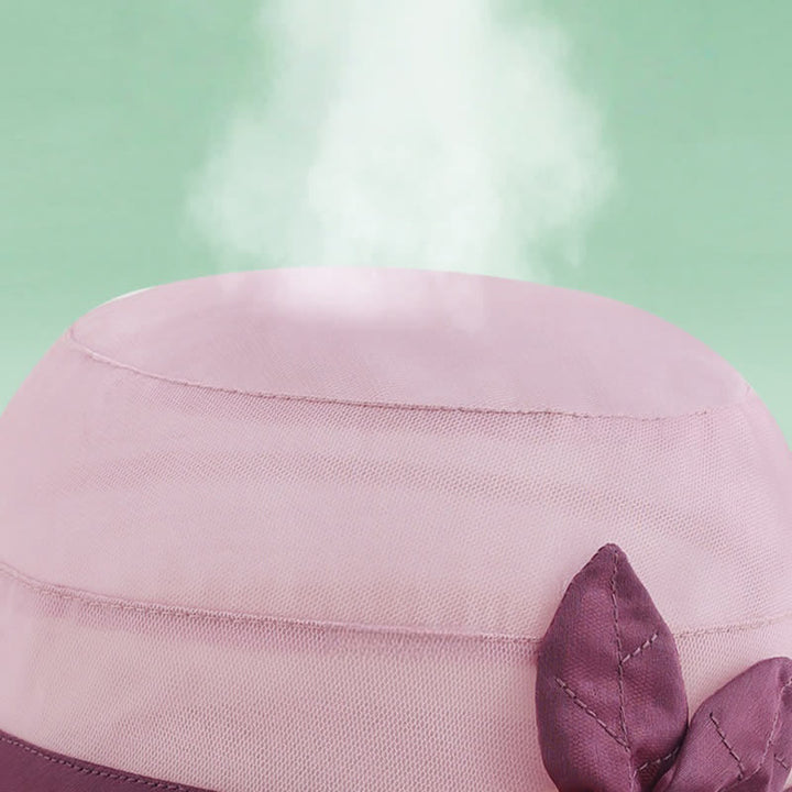 Sombrero para el sol de seda con ala ancha y flores adornadas con perlas para mujer