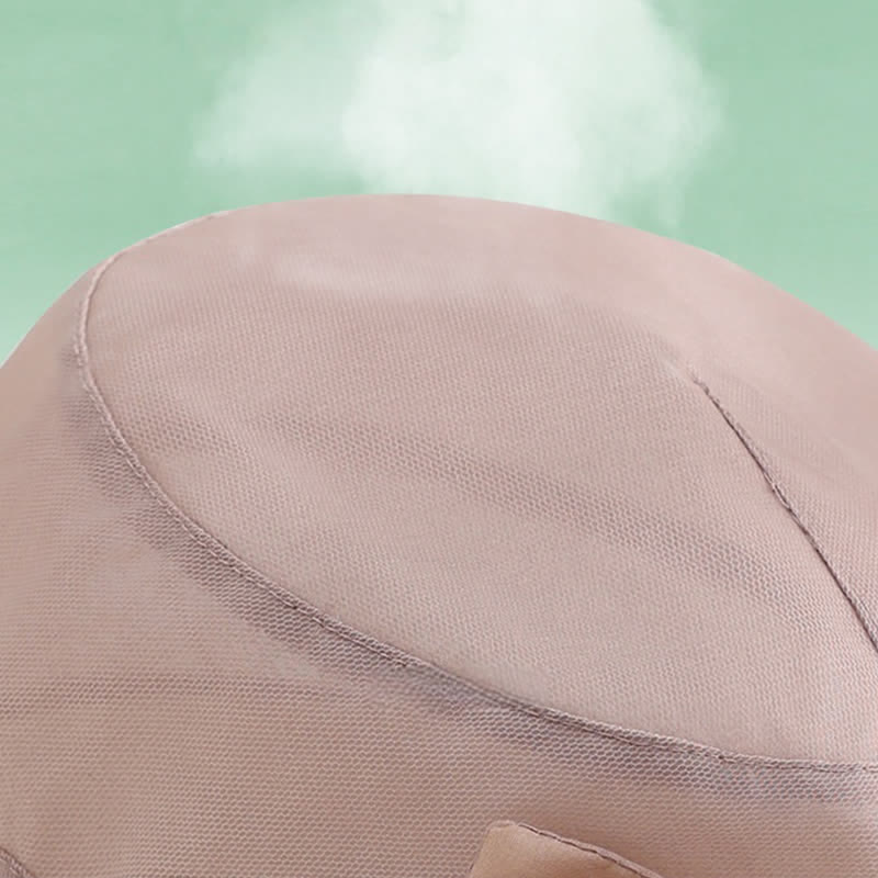 Sombrero de sol de seda plegable con ala ancha y lazo grande para mujer