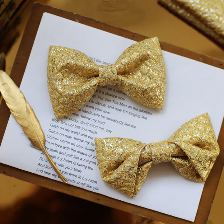 Pajarita dorada con detalles brillantes para hombre