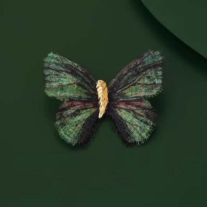 Broche bordado con mariposas retro en degradado de color para mujer