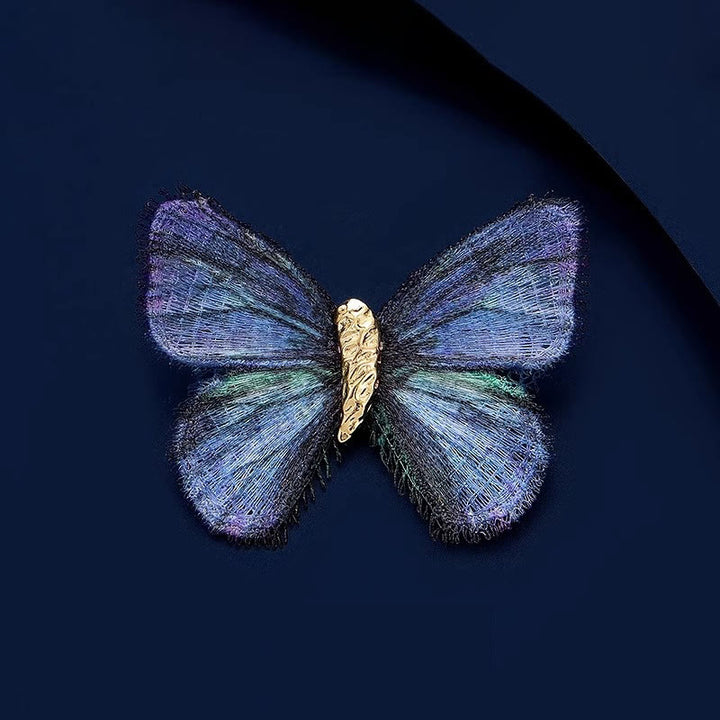 Broche bordado con mariposas retro en degradado de color para mujer