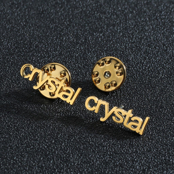 Un par de gemelos con broche personalizado de oro con tu nombre