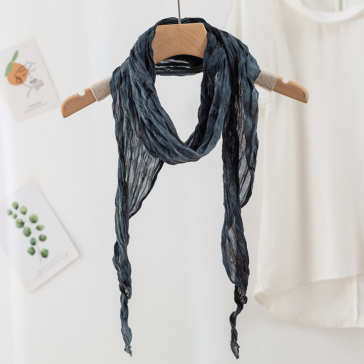 Bufanda larga y fina con pliegues y efecto tie-dye para mujer