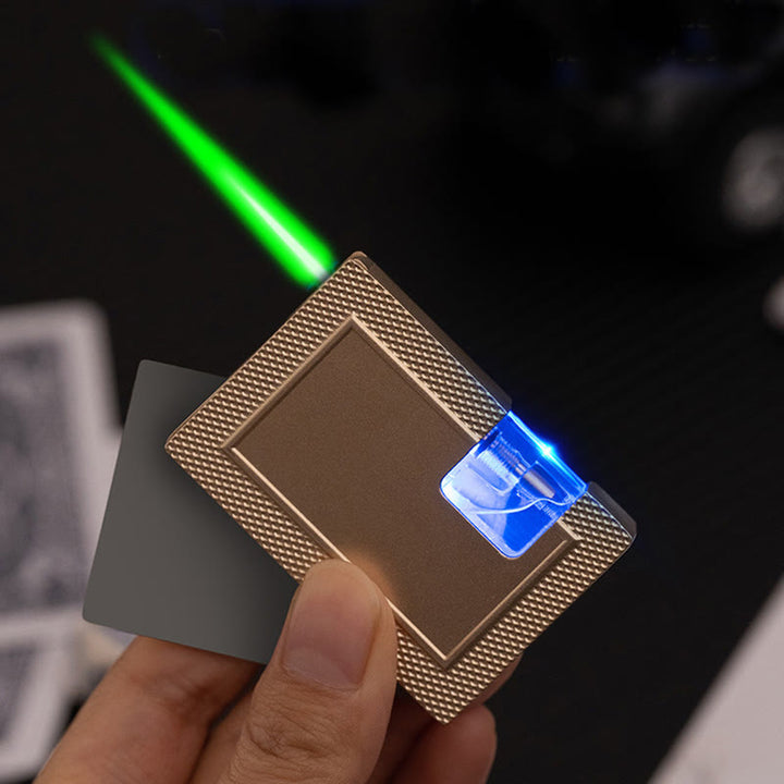 Encendedor de butano recargable con tanque de aire visible y luminoso de póker