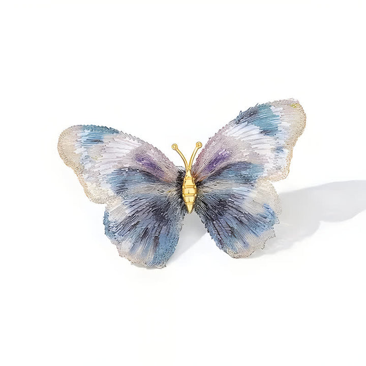 Broche delicado de mariposa bordada con insectos para mujer