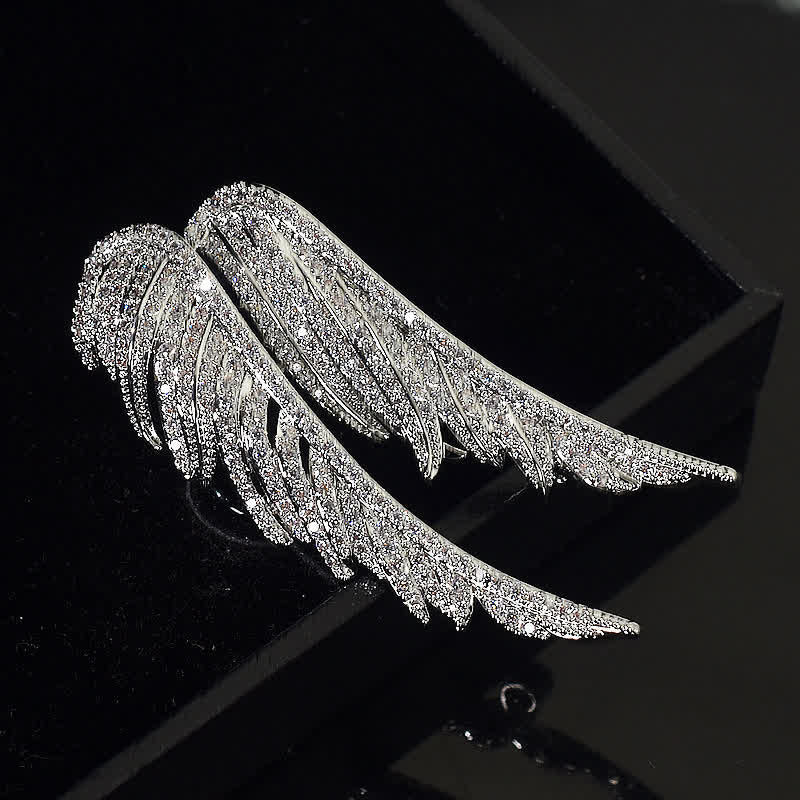 Broche de alas de ángel con plumas para mujer