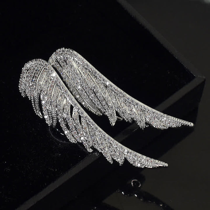 Broche de alas de ángel con plumas para mujer