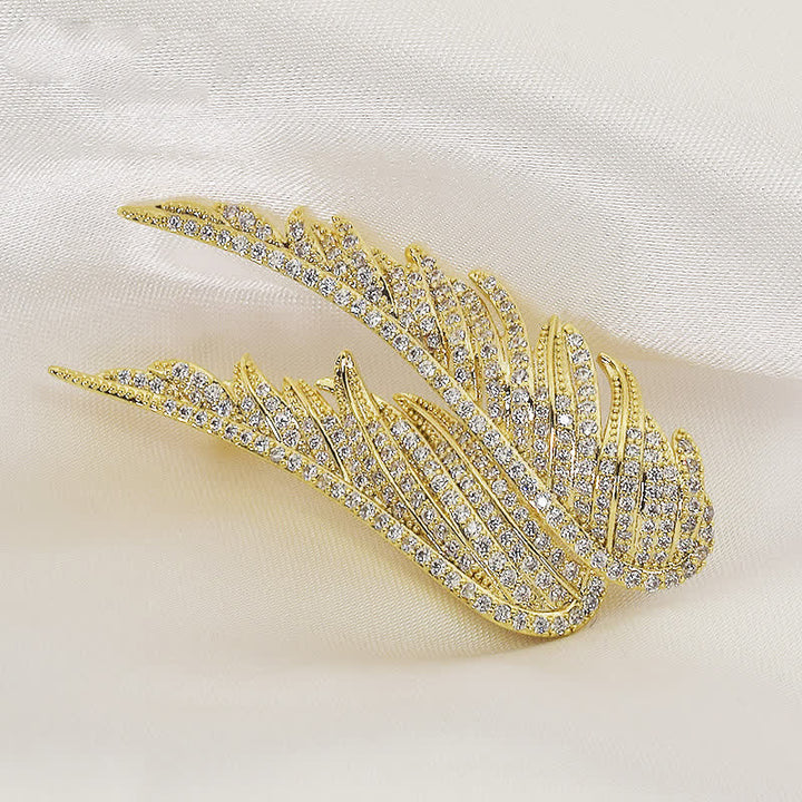 Broche de alas de ángel con plumas para mujer