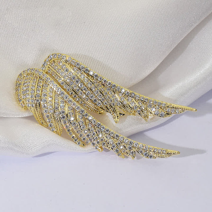 Broche de alas de ángel con plumas para mujer