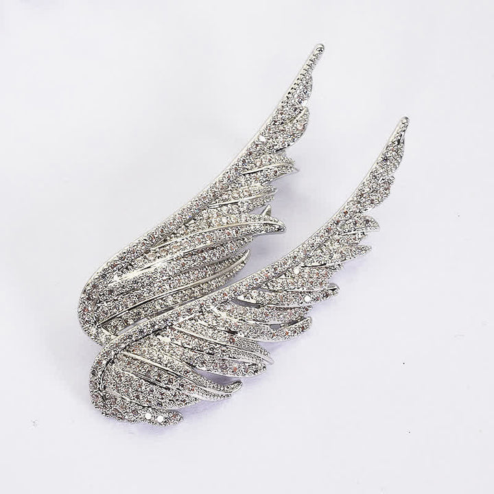 Broche de alas de ángel con plumas para mujer