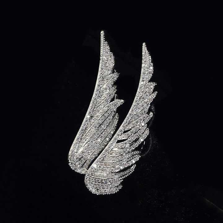 Broche de alas de ángel con plumas para mujer