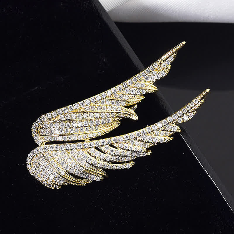 Broche de alas de ángel con plumas para mujer