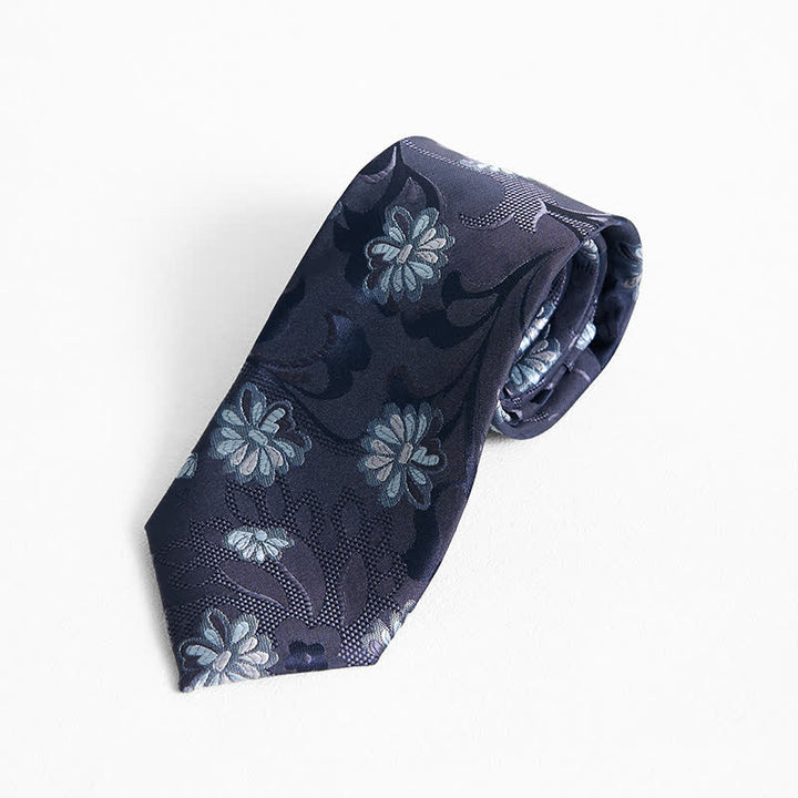 Corbata elegante con estampado floral de margaritas para hombre