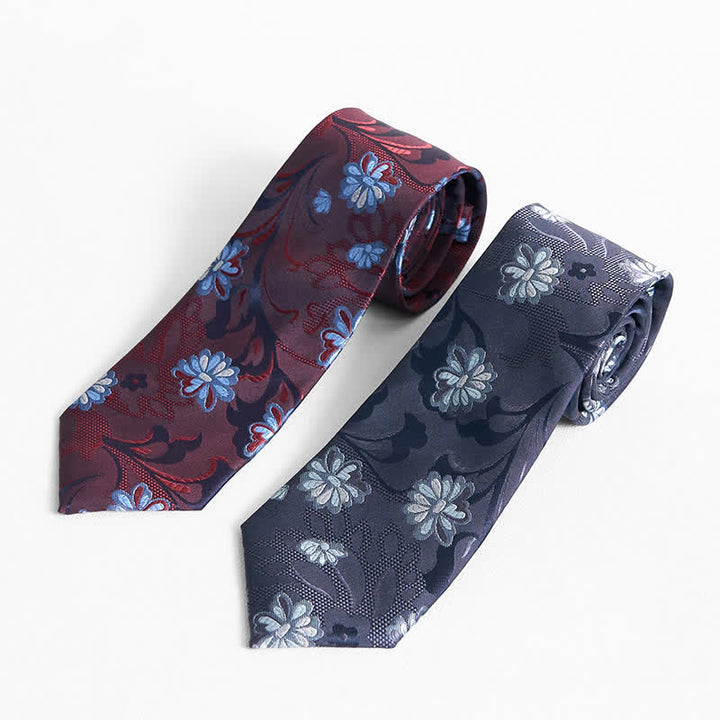 Corbata elegante con estampado floral de margaritas para hombre