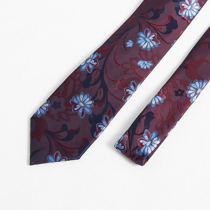 Corbata elegante con estampado floral de margaritas para hombre