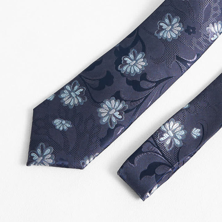 Corbata elegante con estampado floral de margaritas para hombre