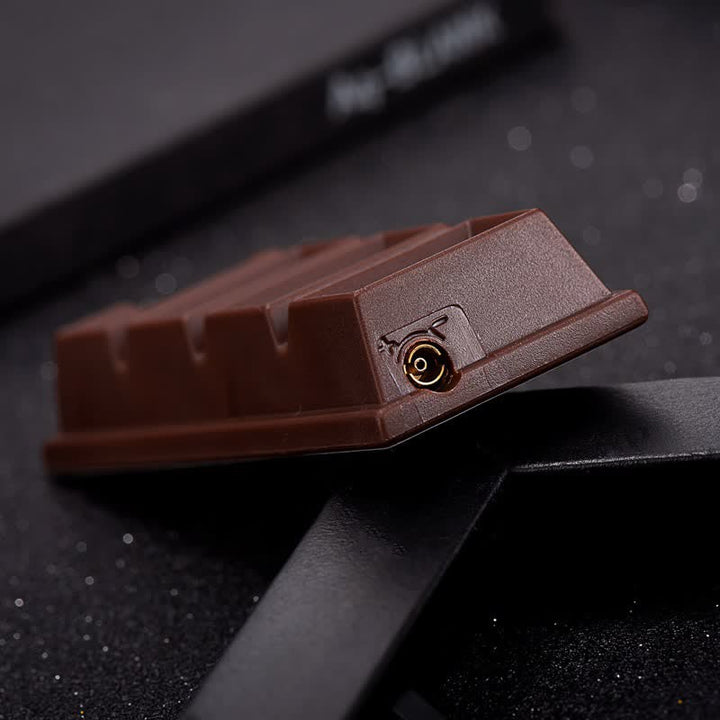 Encendedor de butano con apariencia de chocolate, divertido y creativo.