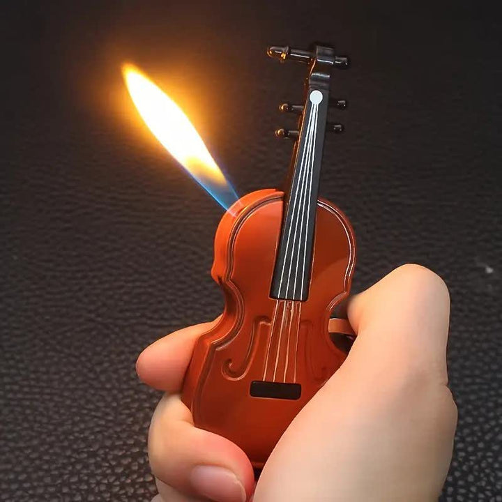 Lindo llavero con encendedor de butano y diseño de violín.