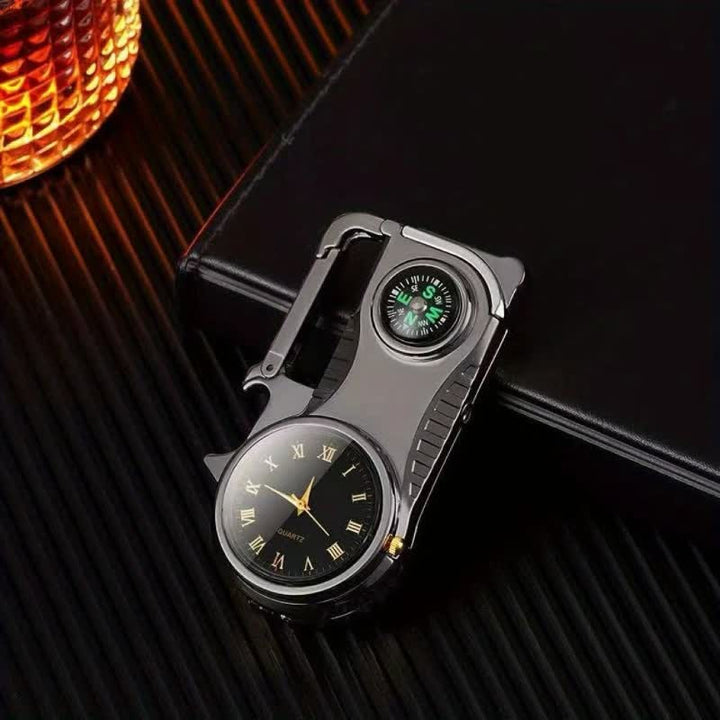 Reloj brújula multiusos llavero portátil encendido de butano