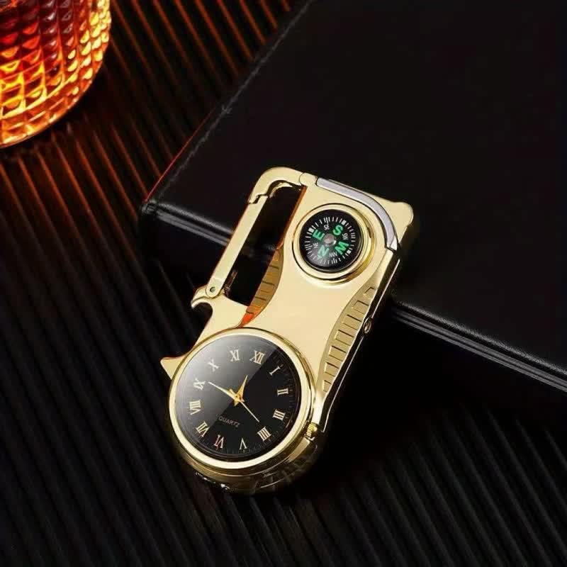 Reloj brújula multiusos llavero portátil encendido de butano