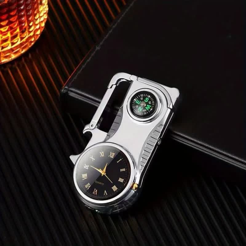 Reloj brújula multiusos llavero portátil encendido de butano