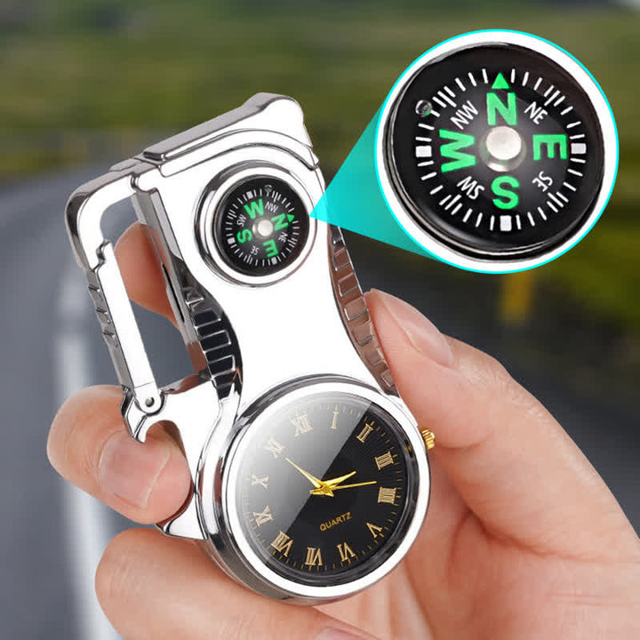 Reloj brújula multiusos llavero portátil encendido de butano