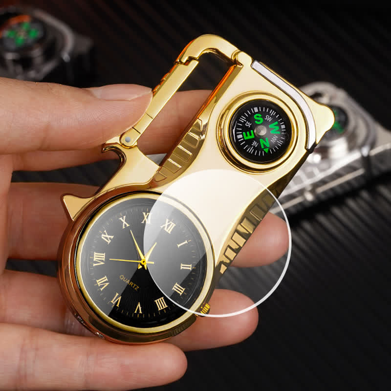 Reloj brújula multiusos llavero portátil encendido de butano