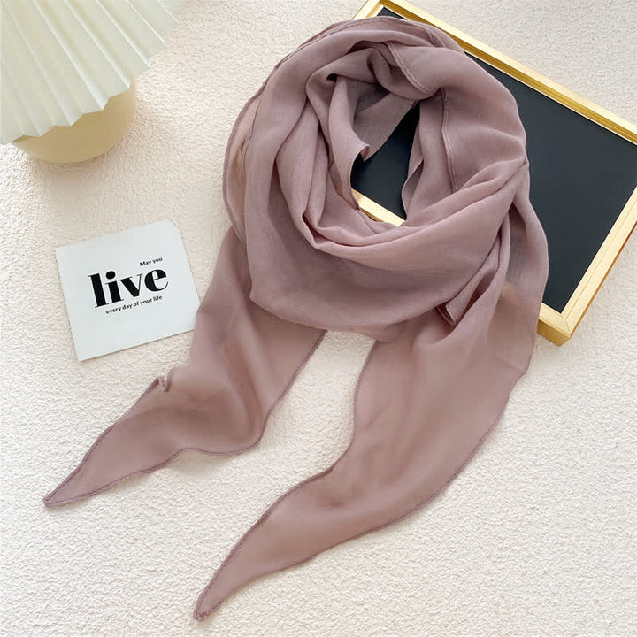 Bufanda triangular chal fina de color liso para mujer