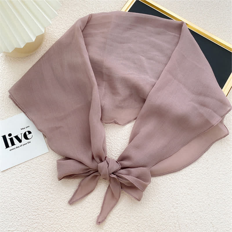Bufanda triangular chal fina de color liso para mujer