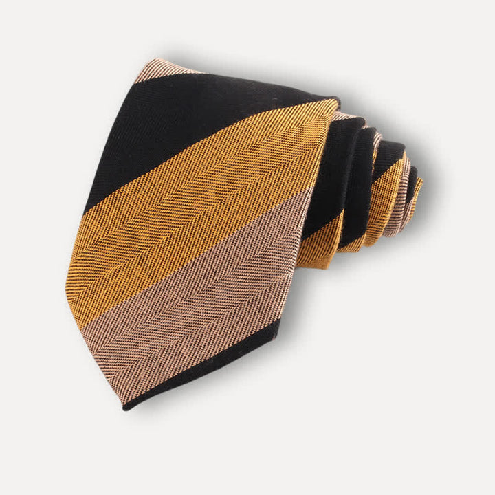 Corbata de rayas de lana suave estilo británico para hombre - Estilo #2 - image 3