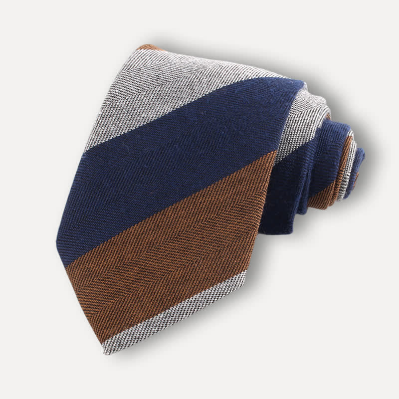 Corbata de rayas de lana suave estilo británico para hombre - Estilo #3 - image 4