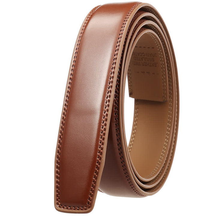Idea de regalo personalizada: Cinturón de cuero con hebilla automática DIY personalizado - Plata personalizada - Marrón amarillento - 46 - image 19