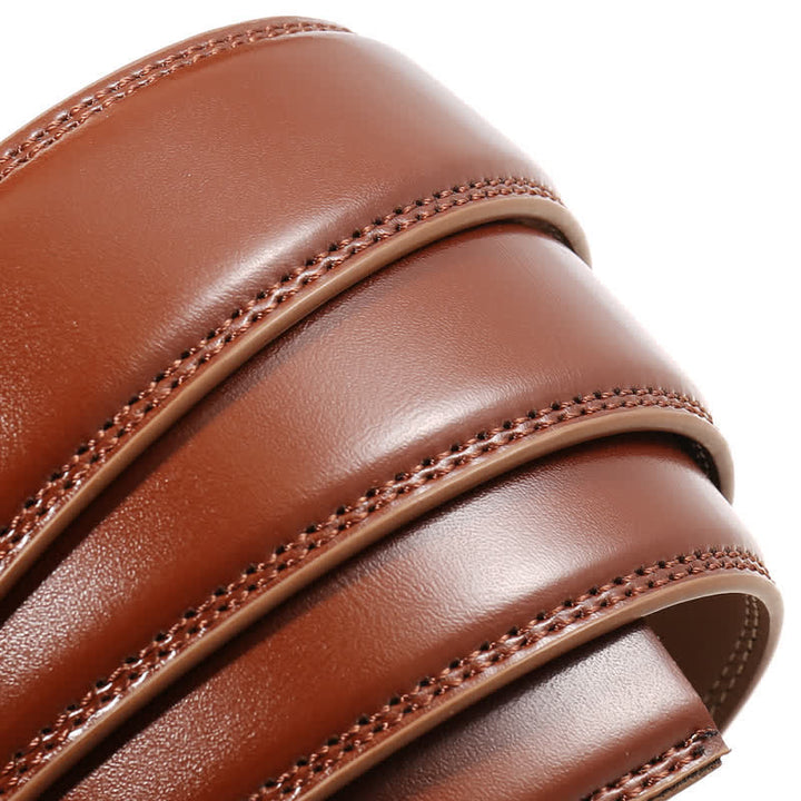 Cinturón de cuero con hebilla automática y forma cuadrada negra - image 9