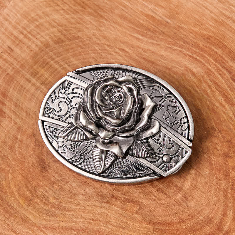 Cinturón de cuero con cuchillo plegable oculto estilo Western Rose para hombre - image 1