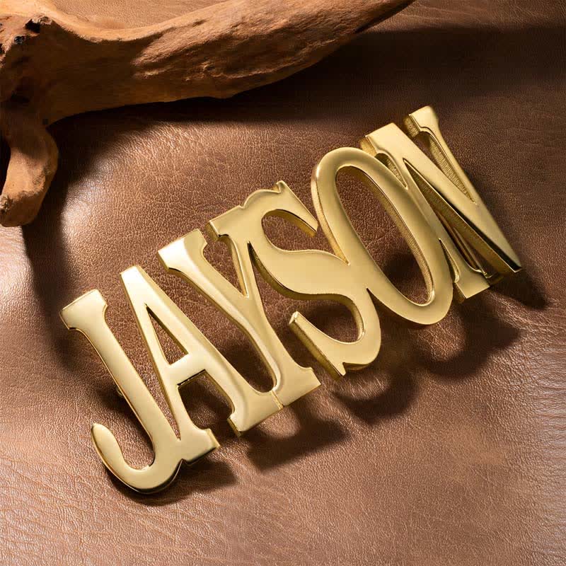 Cinturón de cuero con hebilla DIY, elegante y personalizado con forma de letra