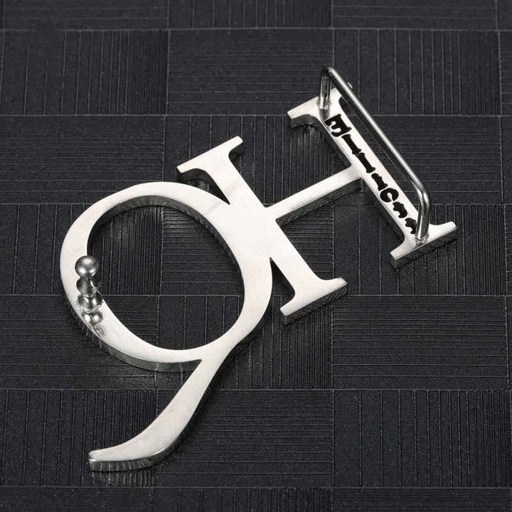 Cinturón de cuero con hebilla DIY y nombre vertical grabado con iniciales personalizadas