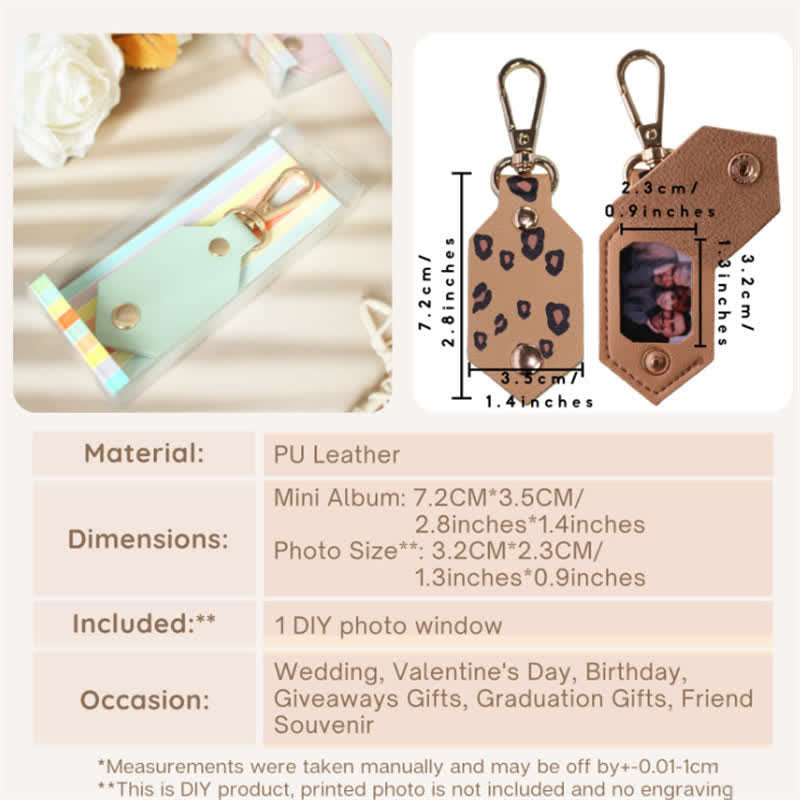Llavero de cuero con foto personalizada para cumpleaños, aniversario y pareja