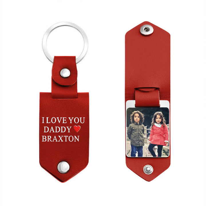 Llavero de cuero con foto y texto impreso personalizado y creativo