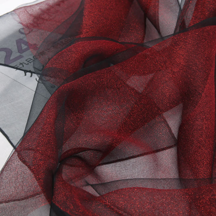 Bufanda de seda de organza brillante de lujo para mujer