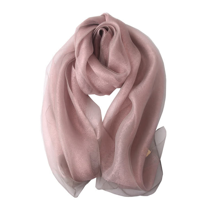 Bufanda de seda de organza brillante de lujo para mujer
