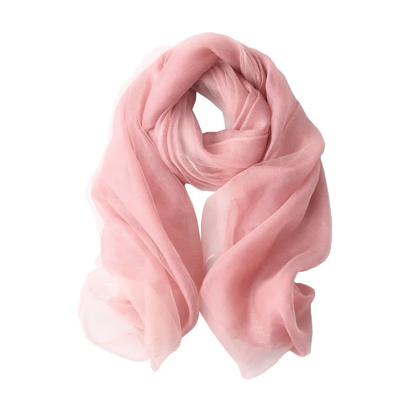 Bufanda de seda de organza brillante de lujo para mujer