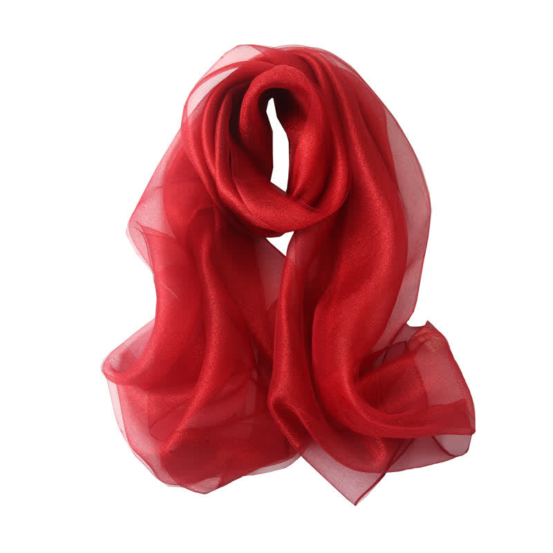 Bufanda de seda de organza brillante de lujo para mujer