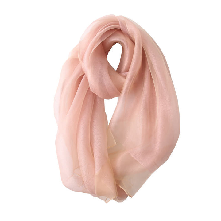 Bufanda de seda de organza brillante de lujo para mujer
