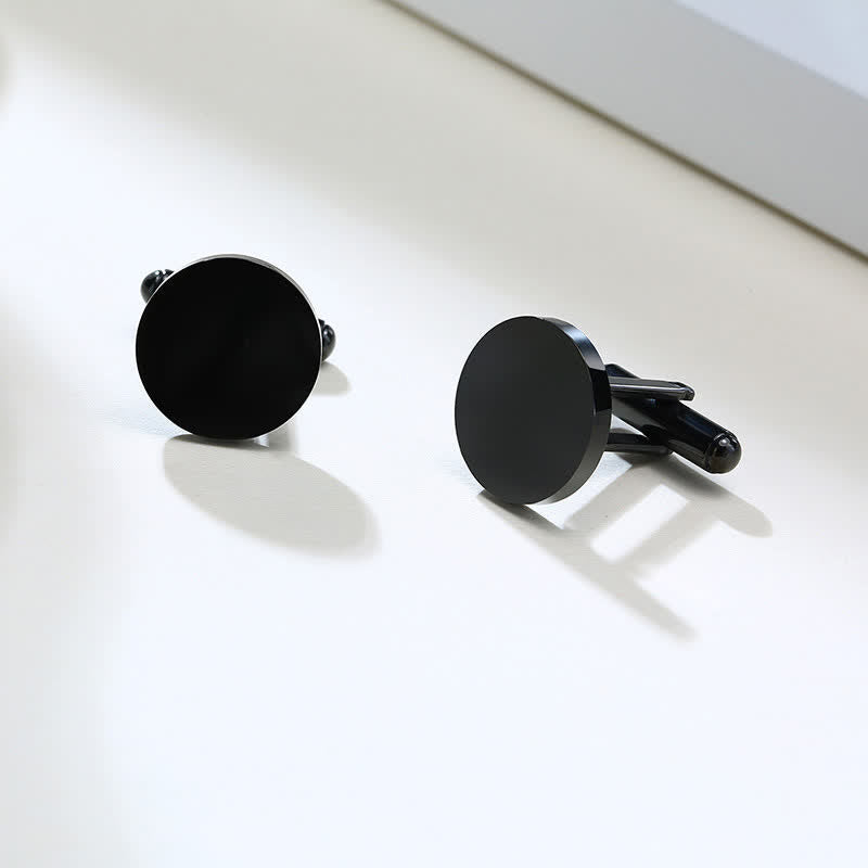1 par de gemelos de traje redondos personalizados grabados con láser - image 5