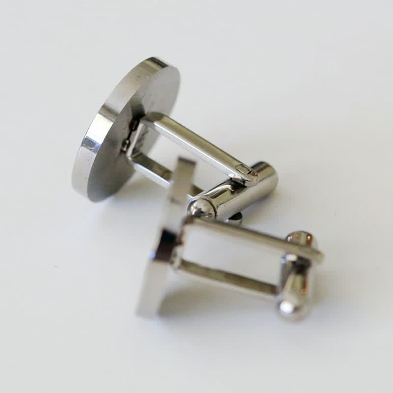 1 par de gemelos de traje redondos personalizados grabados con láser - image 8