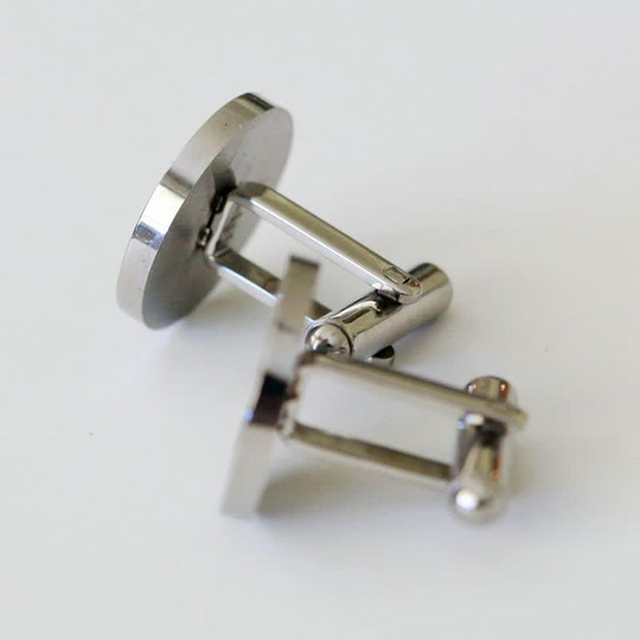 1 par de gemelos de traje redondos personalizados grabados con láser - image 8