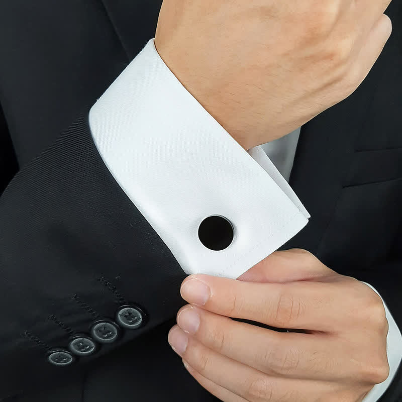 1 par de gemelos de traje redondos personalizados grabados con láser