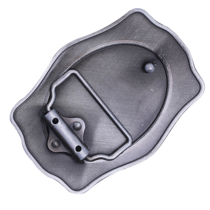 Cinturón de cuero con hebilla DIY y monograma personalizado en plata antigua
