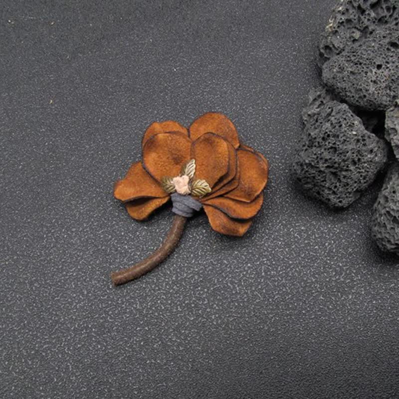 Broche de tela con pétalos de flores para boda, diseño original, estilo retro