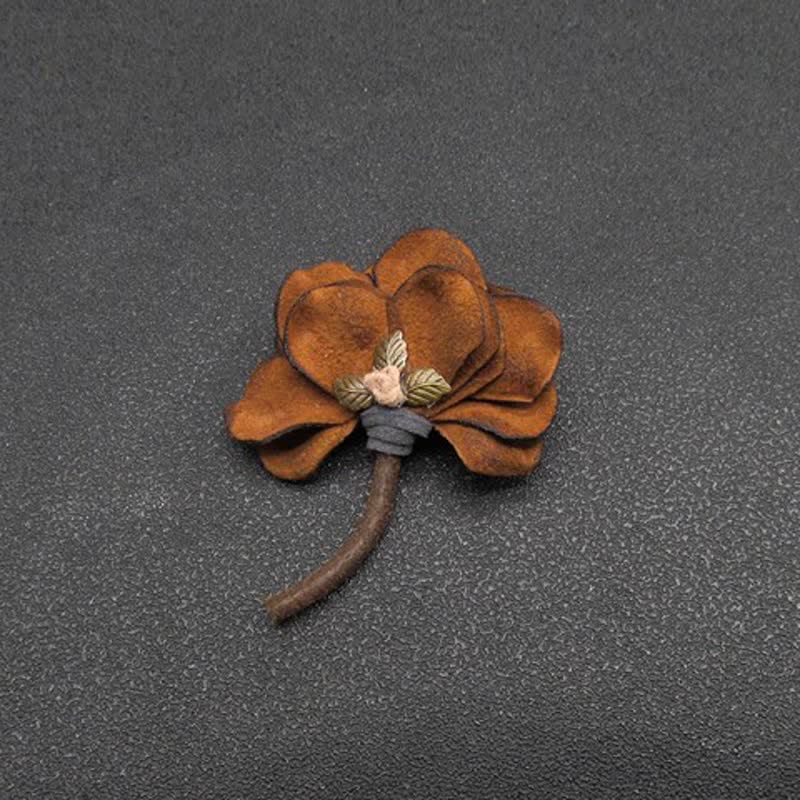 Broche de tela con pétalos de flores para boda, diseño original, estilo retro